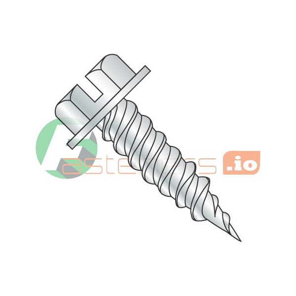 Newport Fasteners Sheet Metal Screw, #6 x 1 in, Zinc Plated Steel Hex Head Slotted Drive, 6000 PK 223017 - main